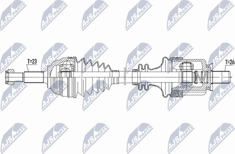 NTY NPW-RE-093 - Piedziņas vārpsta www.autospares.lv