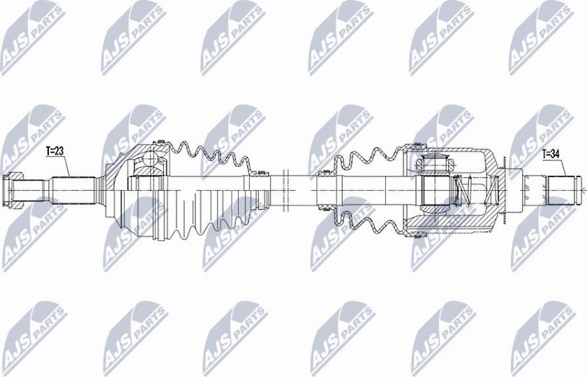 NTY NPW-RE-097 - Piedziņas vārpsta www.autospares.lv