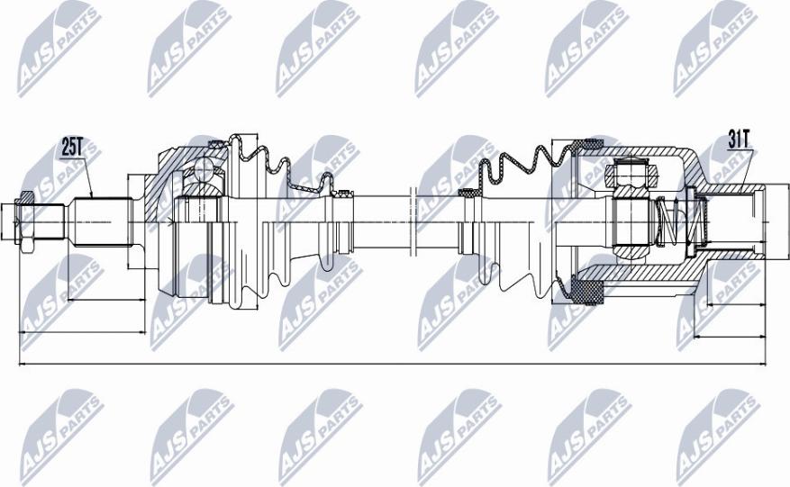 NTY NPW-RE-054 - Piedziņas vārpsta www.autospares.lv