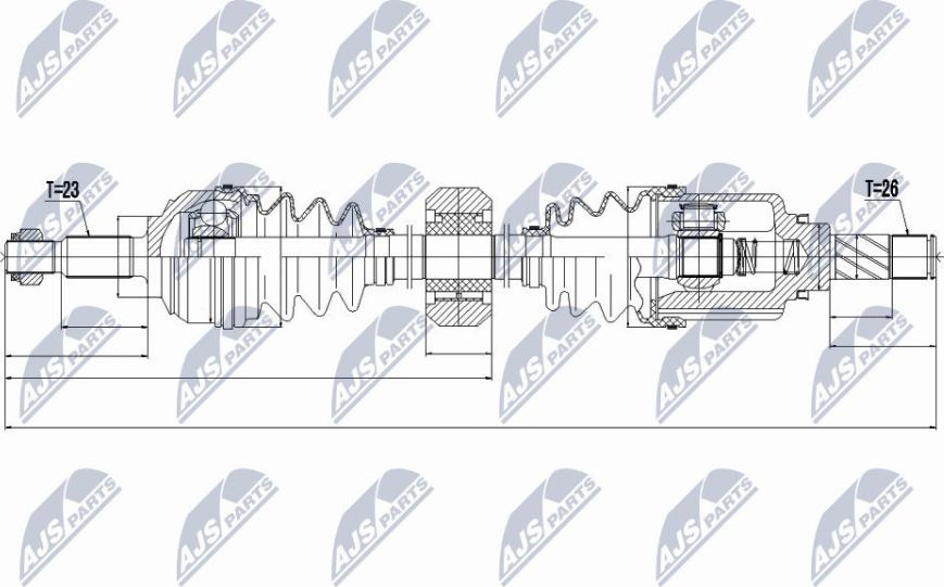 NTY NPW-RE-056 - Piedziņas vārpsta autospares.lv