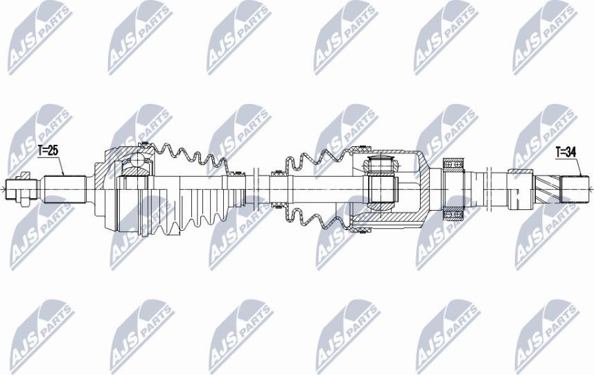 NTY NPW-RE-058 - Piedziņas vārpsta www.autospares.lv