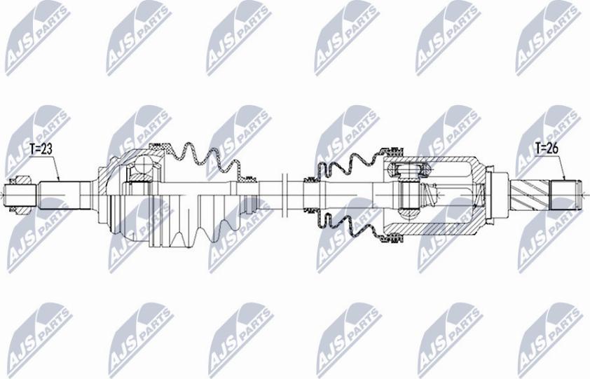 NTY NPW-RE-069 - Piedziņas vārpsta www.autospares.lv