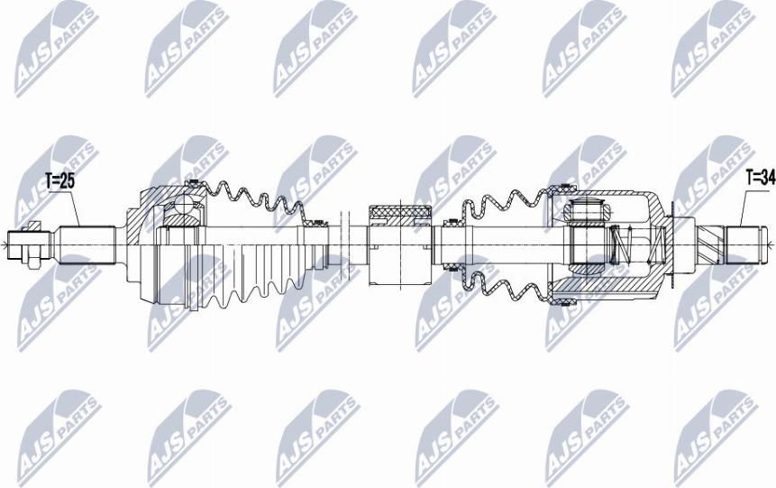 NTY NPW-RE-061 - Piedziņas vārpsta www.autospares.lv