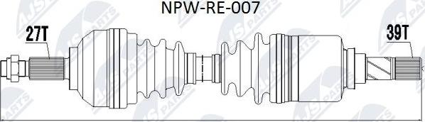 NTY NPW-RE-007 - Piedziņas vārpsta www.autospares.lv