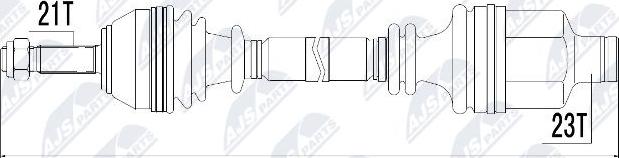 NTY NPW-RE-014 - Piedziņas vārpsta autospares.lv