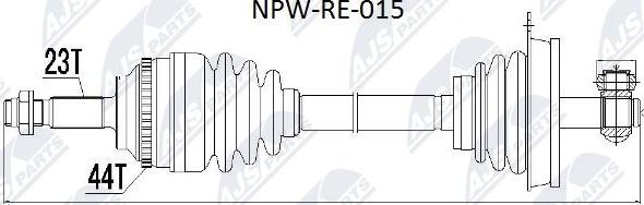 NTY NPW-RE-015 - Piedziņas vārpsta autospares.lv