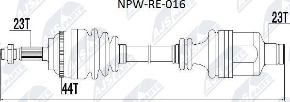 NTY NPW-RE-016 - Piedziņas vārpsta www.autospares.lv