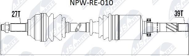 NTY NPW-RE-010 - Piedziņas vārpsta www.autospares.lv