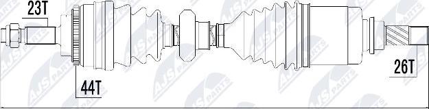 NTY NPW-RE-017 - Piedziņas vārpsta www.autospares.lv