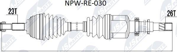 NTY NPW-RE-030 - Piedziņas vārpsta www.autospares.lv