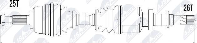 NTY NPW-RE-032 - Piedziņas vārpsta www.autospares.lv