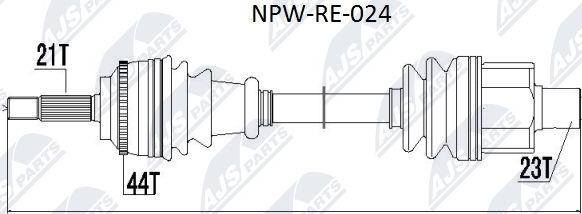 NTY NPW-RE-024 - Piedziņas vārpsta autospares.lv