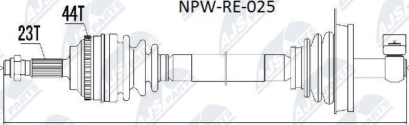 NTY NPW-RE-025 - Piedziņas vārpsta www.autospares.lv