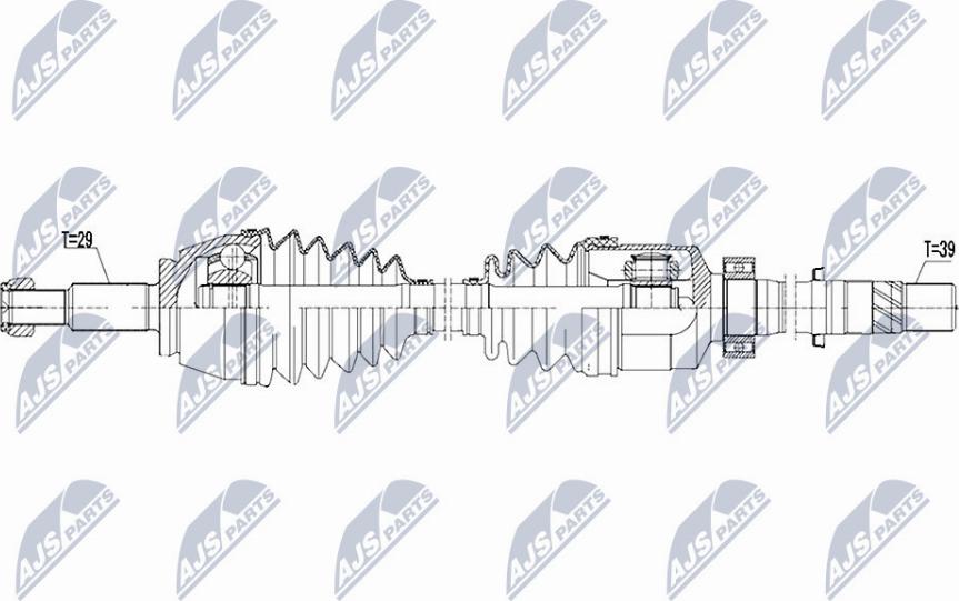 NTY NPW-RE-075 - Piedziņas vārpsta www.autospares.lv