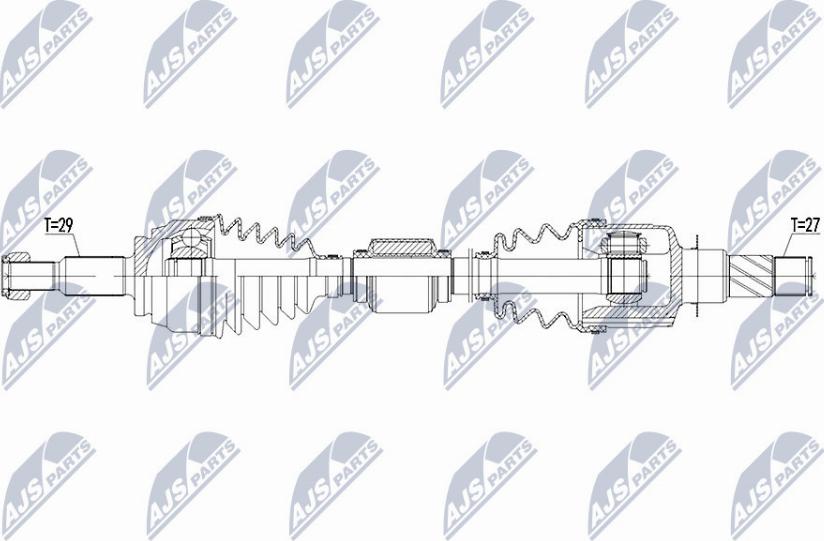 NTY NPW-RE-071 - Piedziņas vārpsta www.autospares.lv