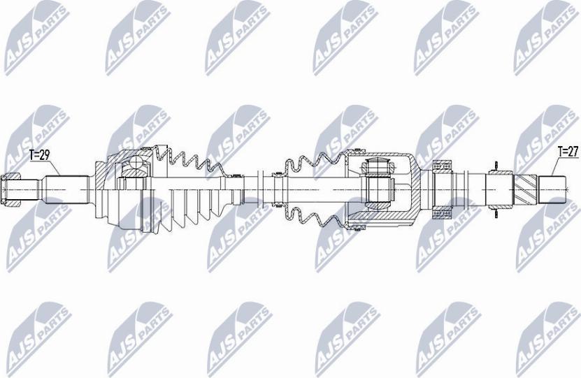 NTY NPW-RE-073 - Piedziņas vārpsta www.autospares.lv