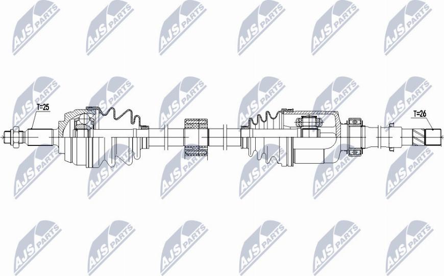 NTY NPW-RE-144 - Piedziņas vārpsta www.autospares.lv