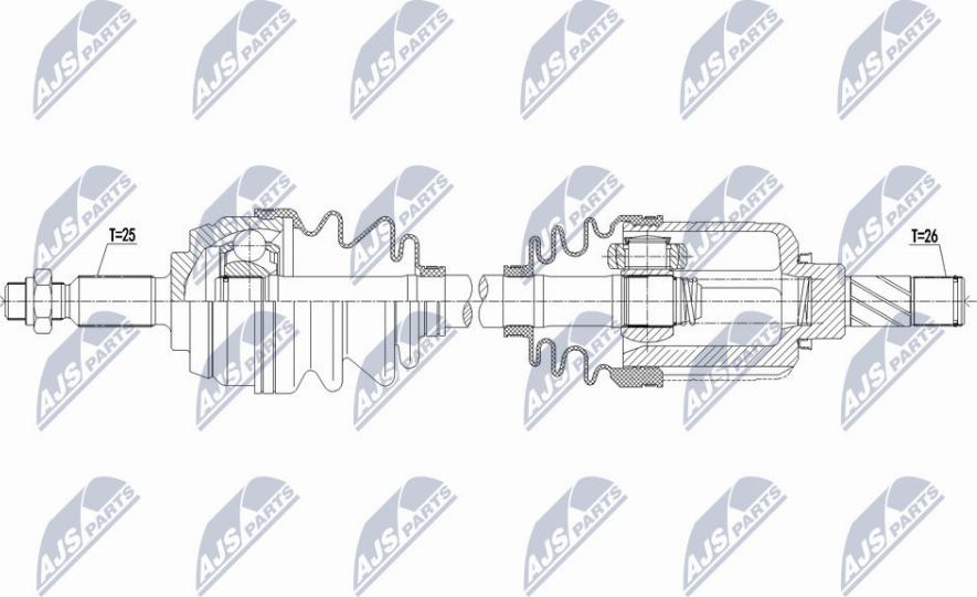 NTY NPW-RE-146 - Piedziņas vārpsta www.autospares.lv