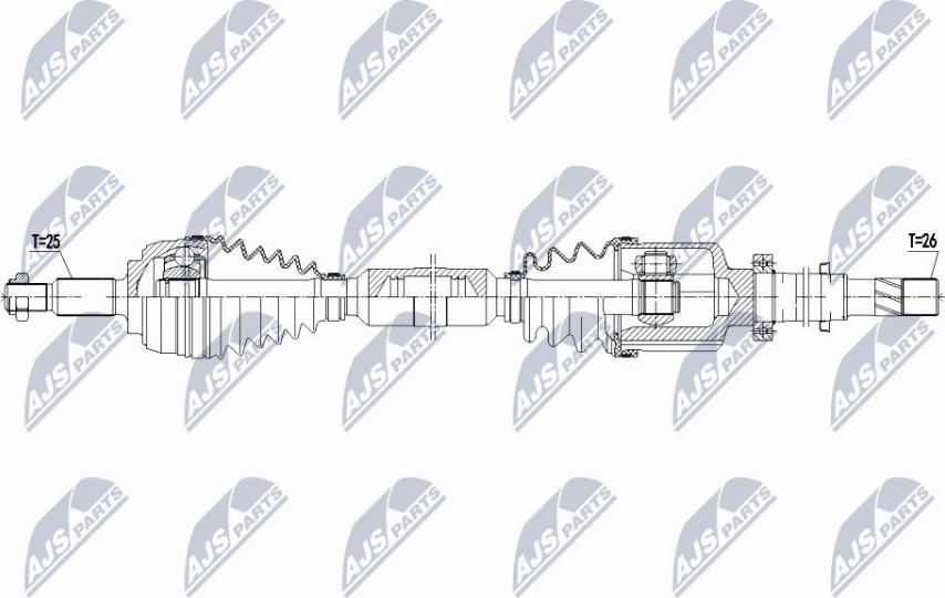 NTY NPW-RE-140 - Piedziņas vārpsta autospares.lv