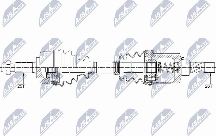 NTY NPW-RE-147 - Piedziņas vārpsta www.autospares.lv