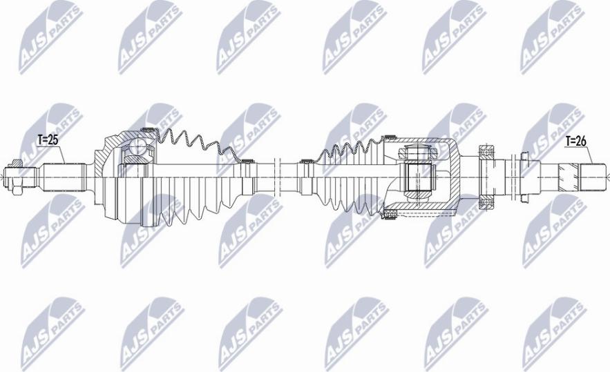 NTY NPW-RE-159 - Piedziņas vārpsta www.autospares.lv