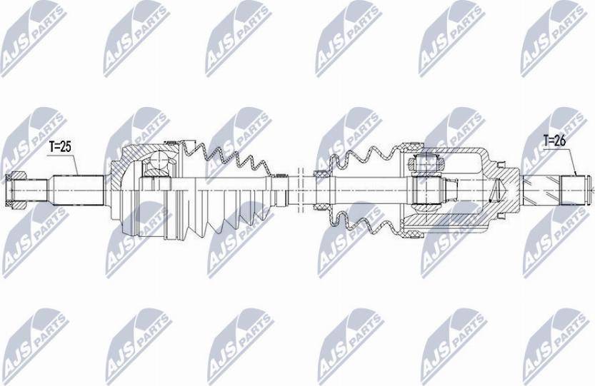 NTY NPW-RE-109 - Piedziņas vārpsta www.autospares.lv