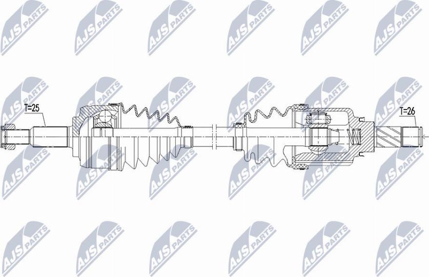 NTY NPW-RE-113 - Piedziņas vārpsta www.autospares.lv