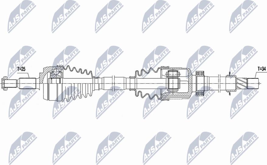 NTY NPW-RE-188 - Piedziņas vārpsta www.autospares.lv