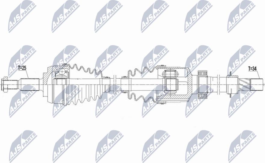 NTY NPW-RE-183 - Piedziņas vārpsta www.autospares.lv