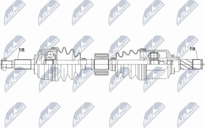 NTY NPW-RE-134 - Piedziņas vārpsta www.autospares.lv