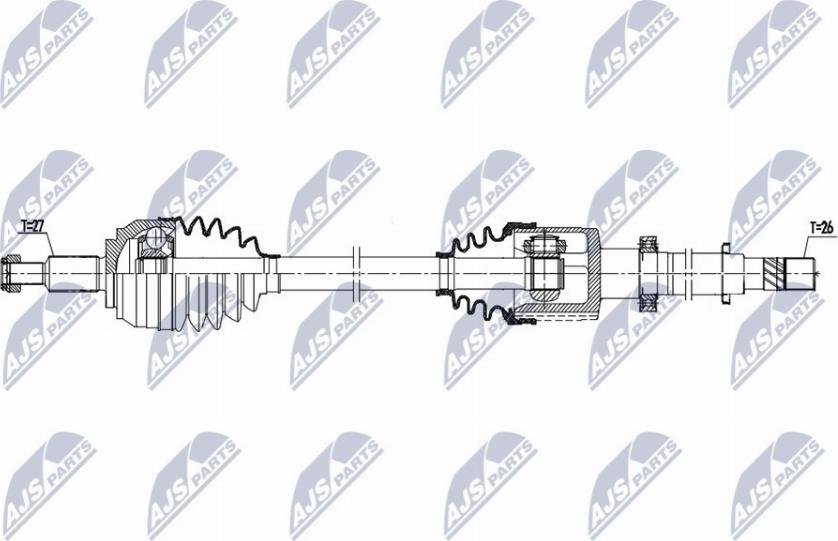 NTY NPW-RE-174 - Piedziņas vārpsta www.autospares.lv