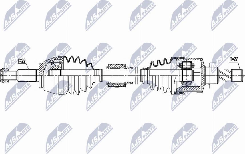 NTY NPW-RE-176 - Piedziņas vārpsta www.autospares.lv