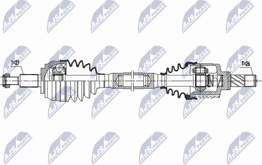 NTY NPW-RE-173 - Piedziņas vārpsta www.autospares.lv