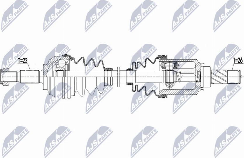 NTY NPW-RE-172 - Piedziņas vārpsta autospares.lv