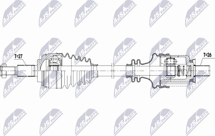 NTY NPW-RE-208 - Piedziņas vārpsta www.autospares.lv