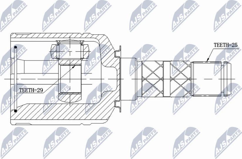 NTY NPW-SB-013 - Šarnīru komplekts, Piedziņas vārpsta www.autospares.lv