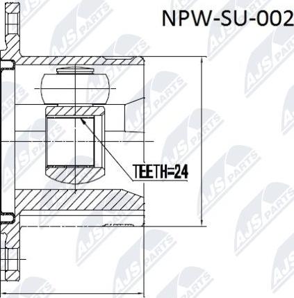 NTY NPW-SU-002 - Šarnīru komplekts, Piedziņas vārpsta www.autospares.lv