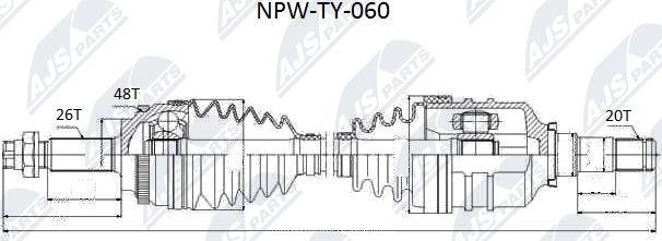 NTY NPW-TY-060 - Piedziņas vārpsta www.autospares.lv