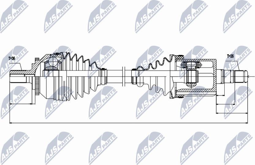 NTY NPW-VV-045 - Piedziņas vārpsta www.autospares.lv