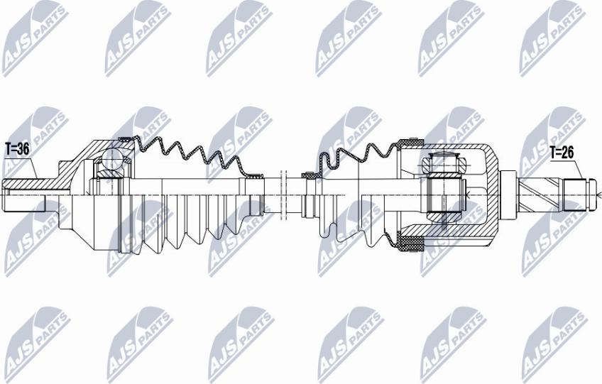 NTY NPW-VV-067 - Piedziņas vārpsta www.autospares.lv