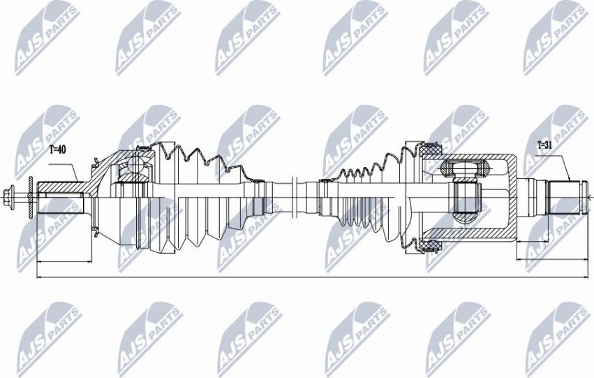 NTY NPW-VV-025 - Piedziņas vārpsta www.autospares.lv