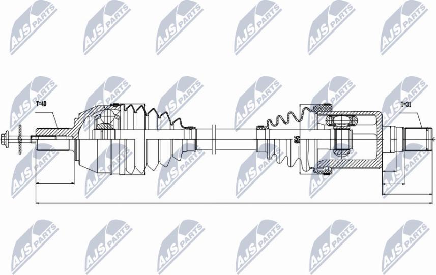 NTY NPW-VV-023 - Piedziņas vārpsta www.autospares.lv