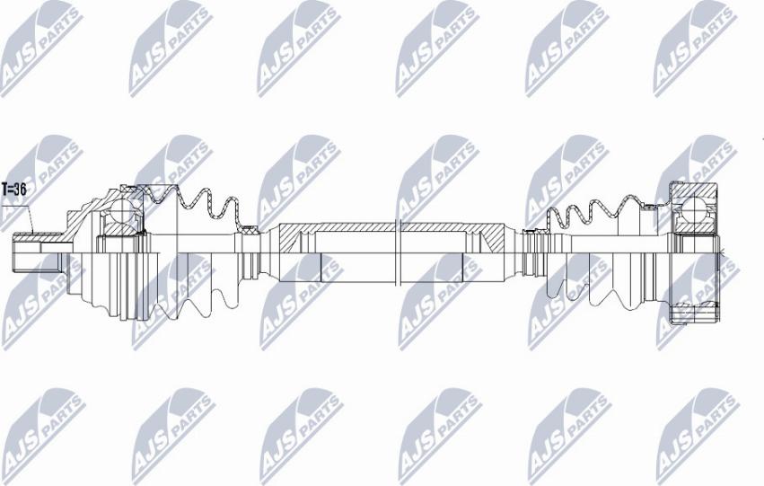 NTY NPW-VW-058 - Piedziņas vārpsta www.autospares.lv