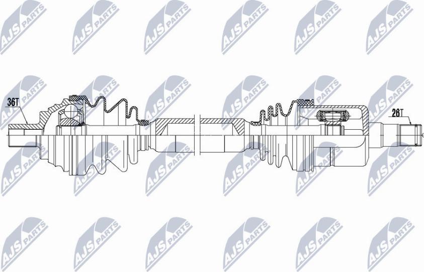 NTY NPW-VW-053 - Piedziņas vārpsta www.autospares.lv