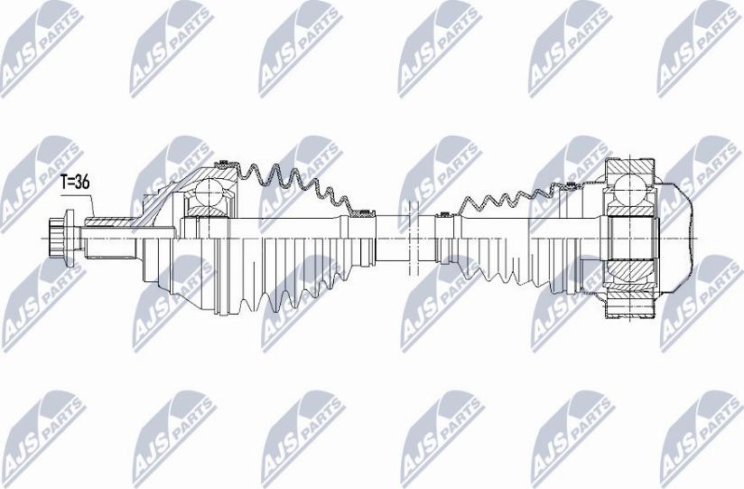 NTY NPW-VW-063 - Piedziņas vārpsta www.autospares.lv