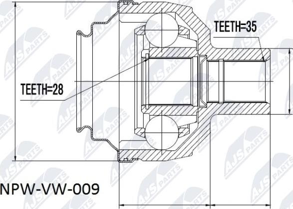 NTY NPW-VW-009 - Joint Kit, drive shaft www.autospares.lv