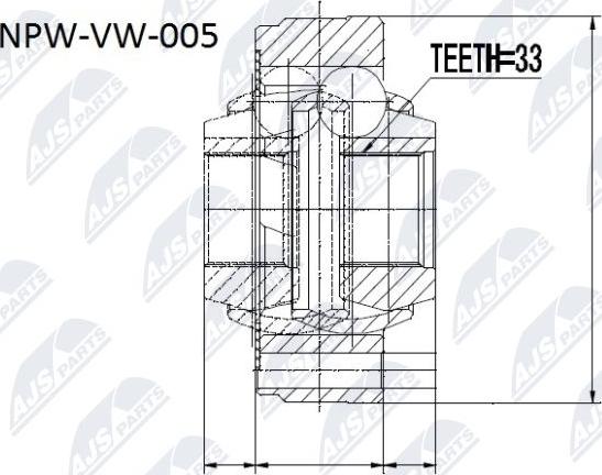 NTY NPW-VW-005 - Šarnīru komplekts, Piedziņas vārpsta www.autospares.lv