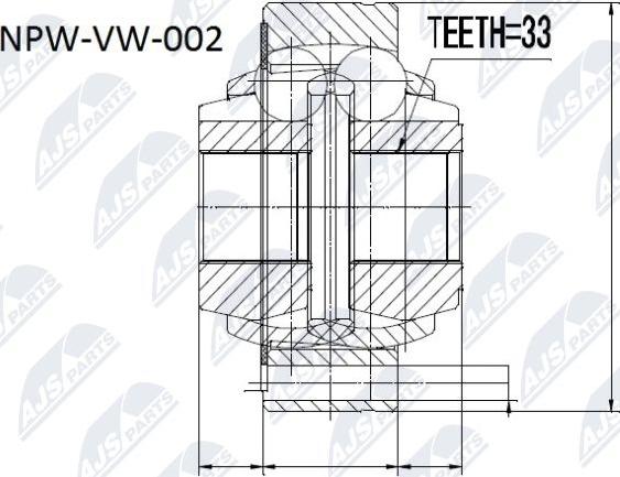 NTY NPW-VW-002 - Šarnīru komplekts, Piedziņas vārpsta www.autospares.lv