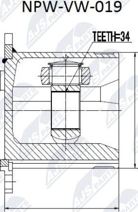 NTY NPW-VW-019 - Šarnīru komplekts, Piedziņas vārpsta www.autospares.lv