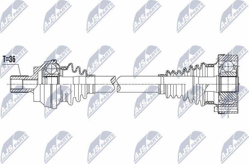 NTY NPW-VW-089 - Piedziņas vārpsta www.autospares.lv